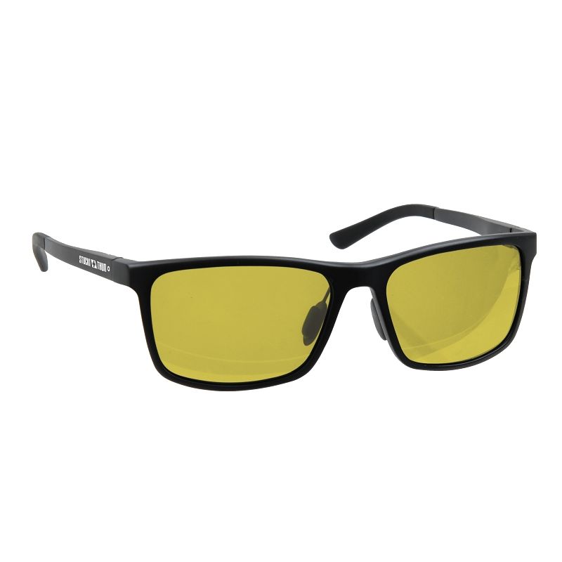 Polarisationsbrille mit gelbem Glas. Photochrome Gläser.