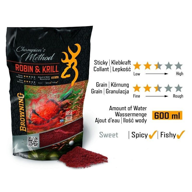 Browning rot Champion's Method Robin & Krill 1kg (Grundfutter)